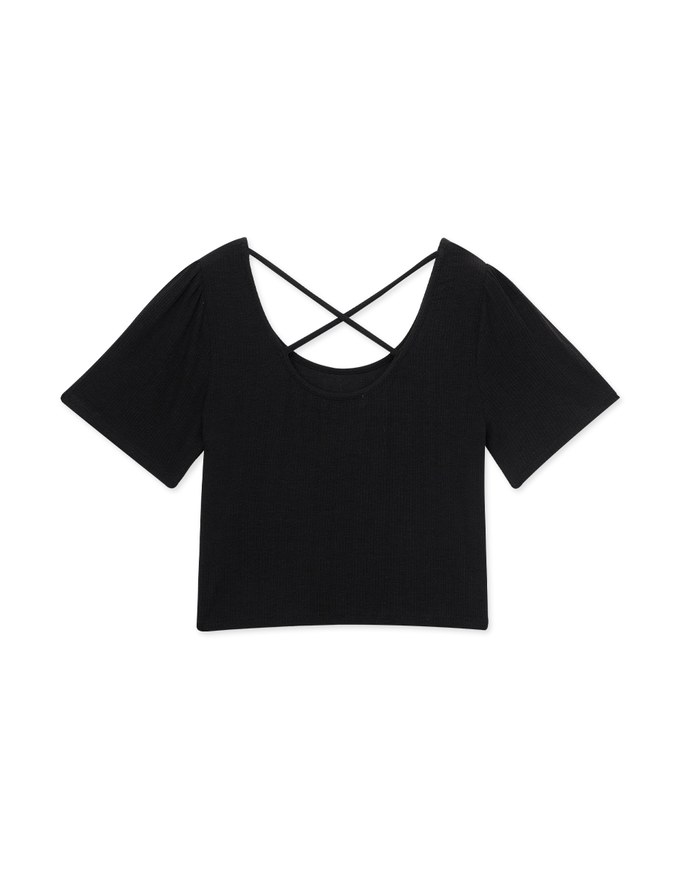 Cross Low Back Knit Top