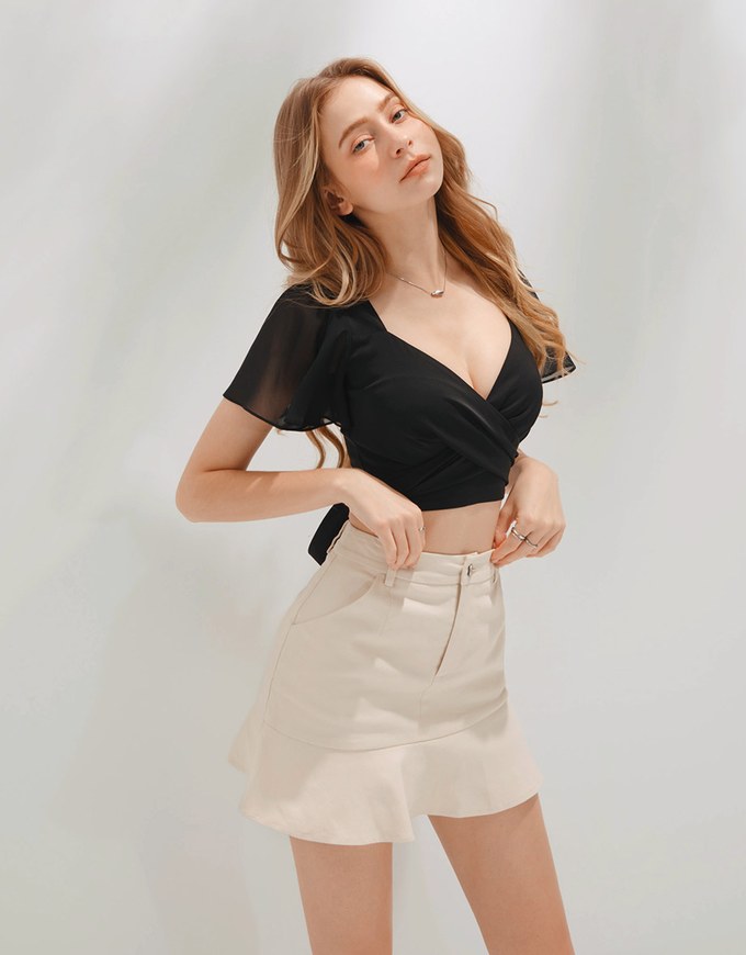 2WAY Sheer Tie Strap Top