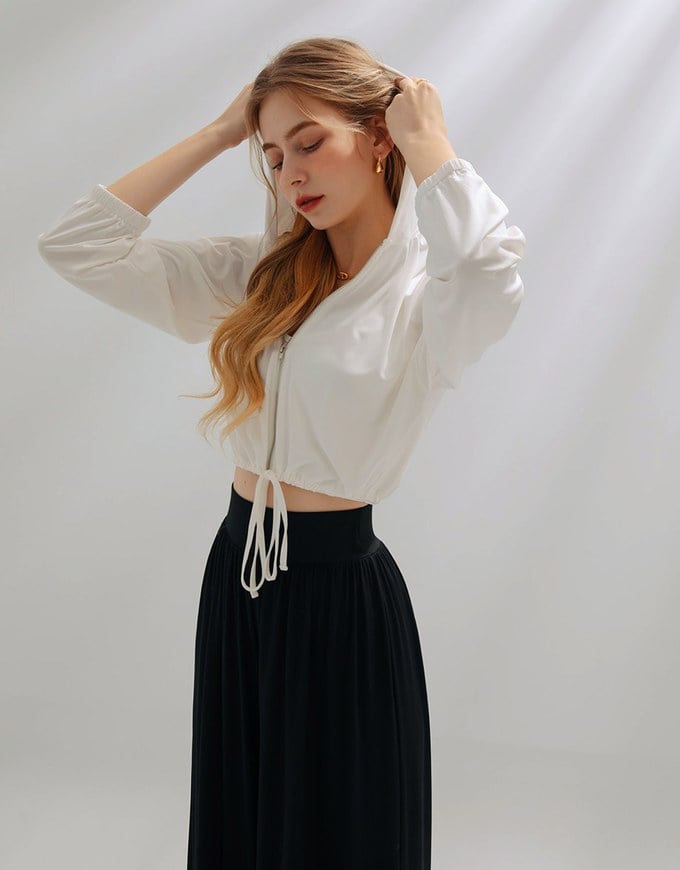 Airy Cool Drawstring Crop Jacket