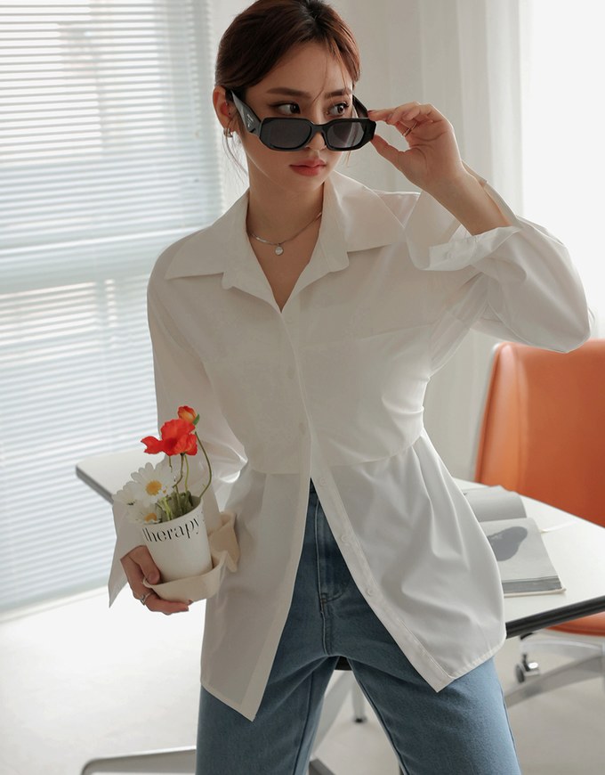Multilayered Back-Tied Style Blouse Shirt