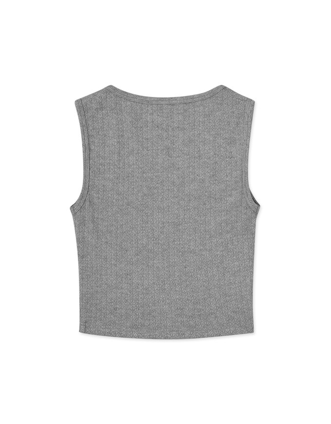 Deep U-neck Wide Shoulder Knit Vest