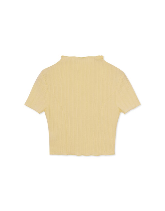 Turtleneck Sheer Heart Knitted Top