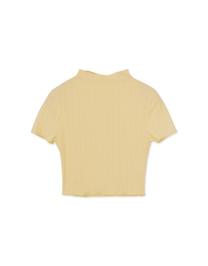 Turtleneck Sheer Heart Knitted Top