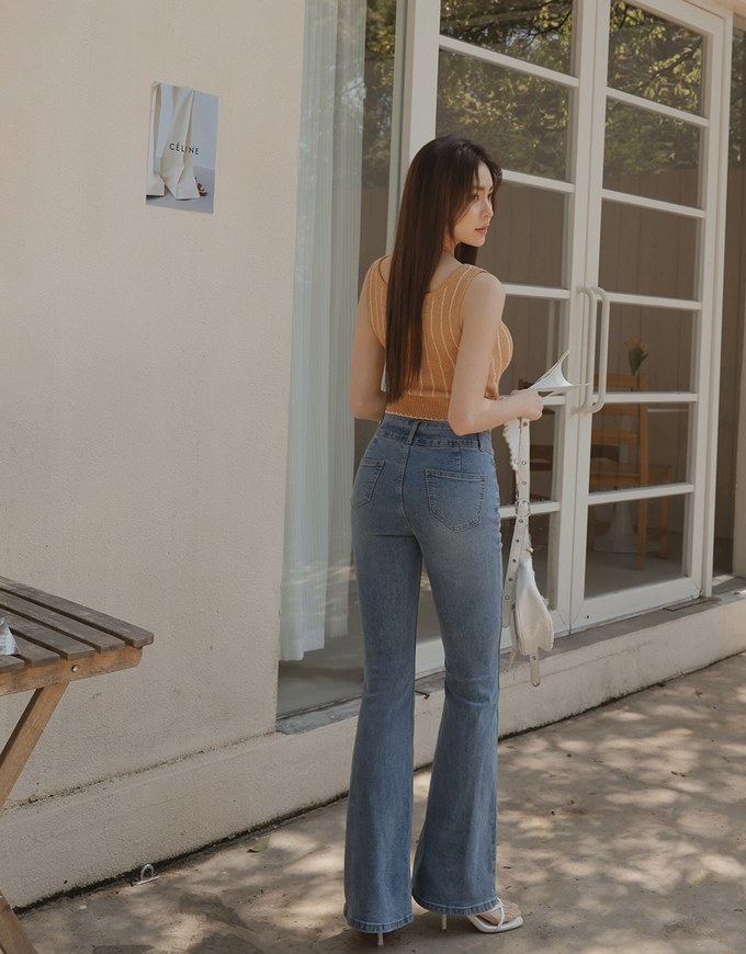 High Waisted Jeans Denim Flare Pants