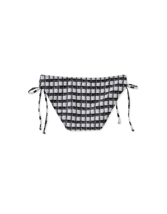 Checkered Printed Side Tie Bikini Bottom