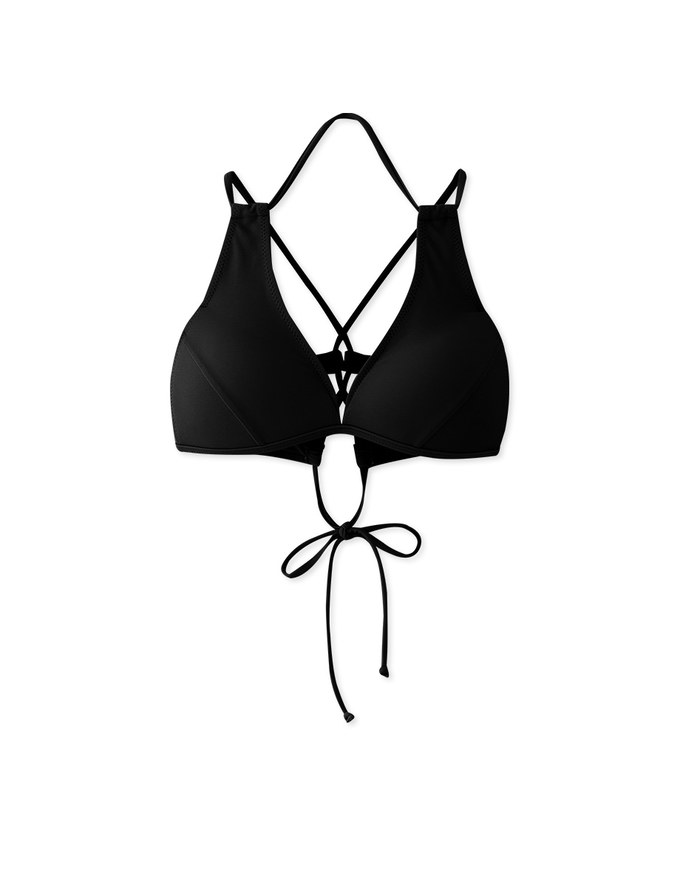 【PUSH UP 】Multiway Solid Color Sexy Strap Push Up Bikini Top