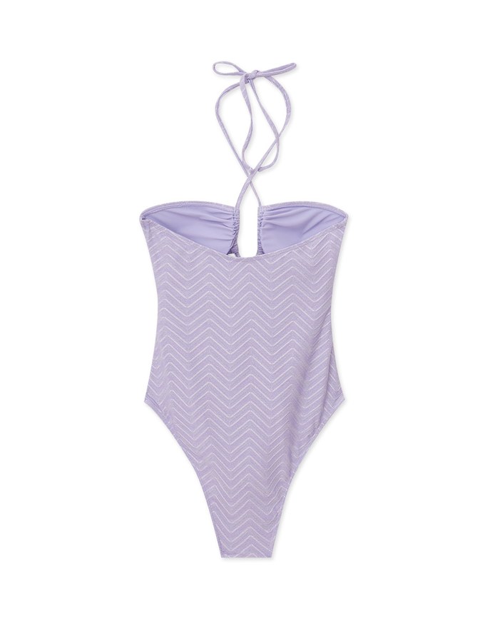 【PUSH IN】Multi-Way Sparkling Fabric Sexy Hollow Strap One Piece Swimsuit