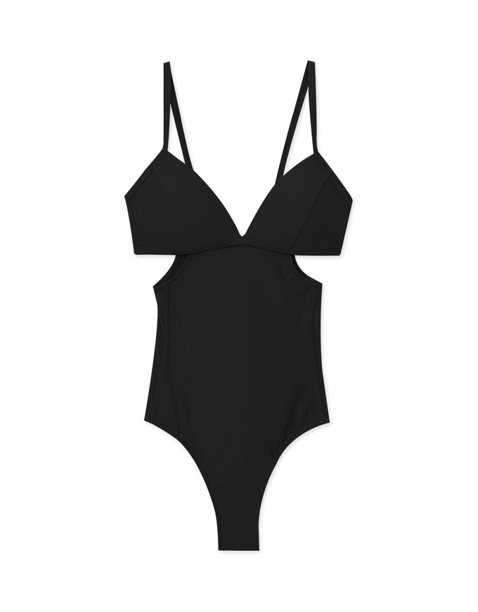 【PUSH IN】Body Sculpting Swimwear Barbie Shaping Corset Side Hollow Strap One Piece Swimsuit