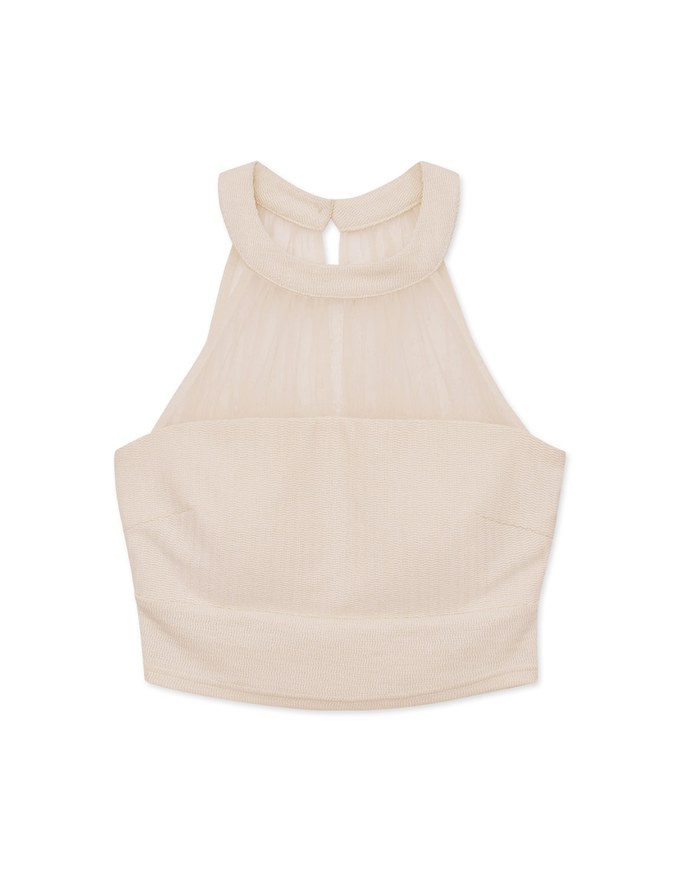 Halter Sheer Padded Tank Top