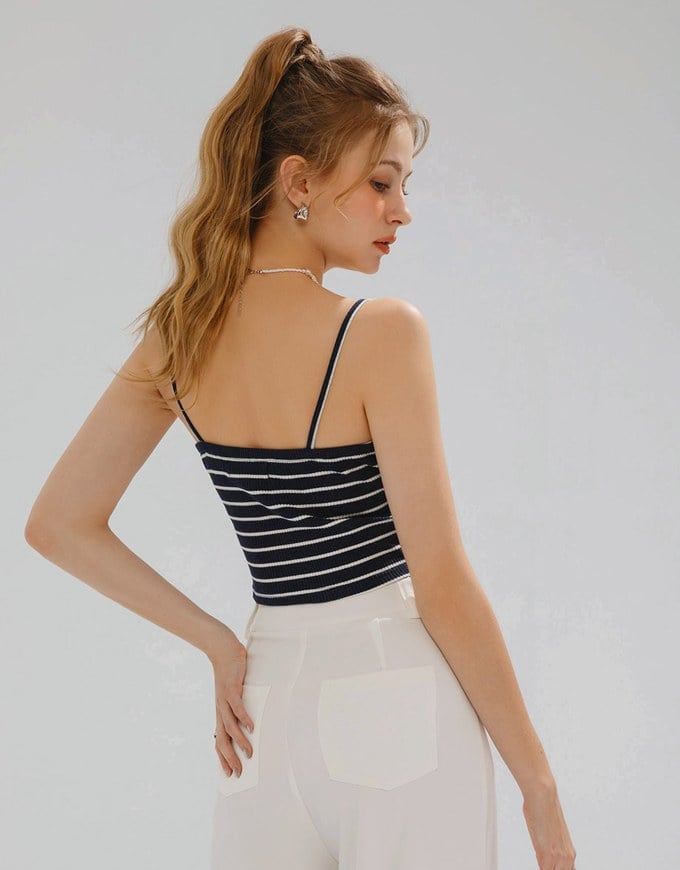 American Stripe Spaghetti Strap Padded Tank Top