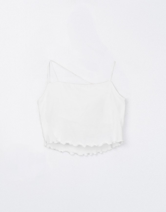 Ruffled Asymmetrical Padded Cami Top