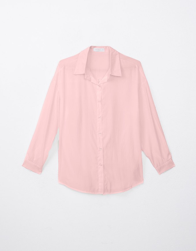 Sheer Lightweight Solid Color Blouse