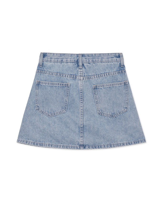 【Den!m LITE】Denim SKORT with Corset Waistline Extra High Waisted Pleated Jeans