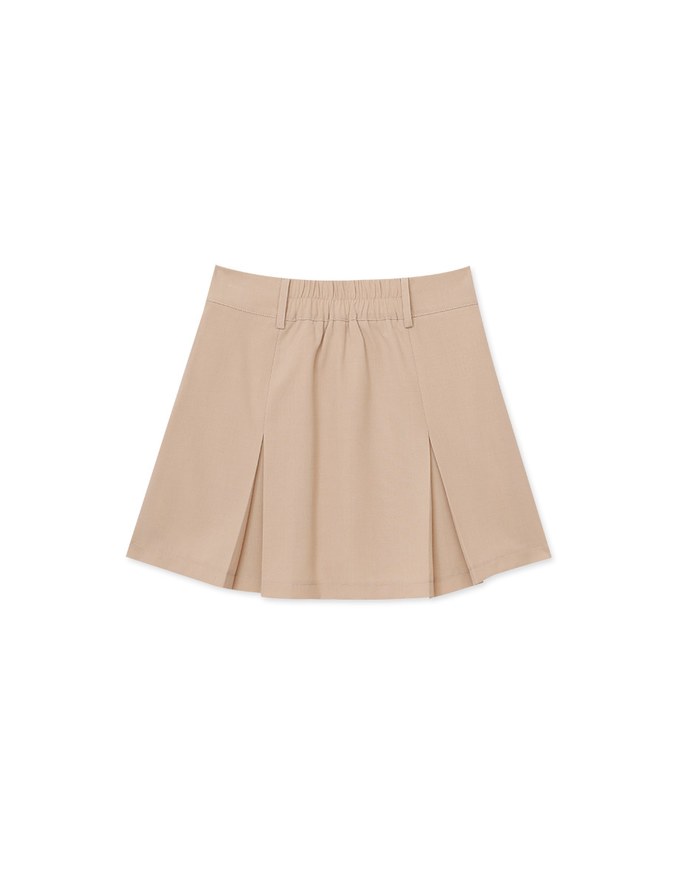 Solid Color Pleated Skirt