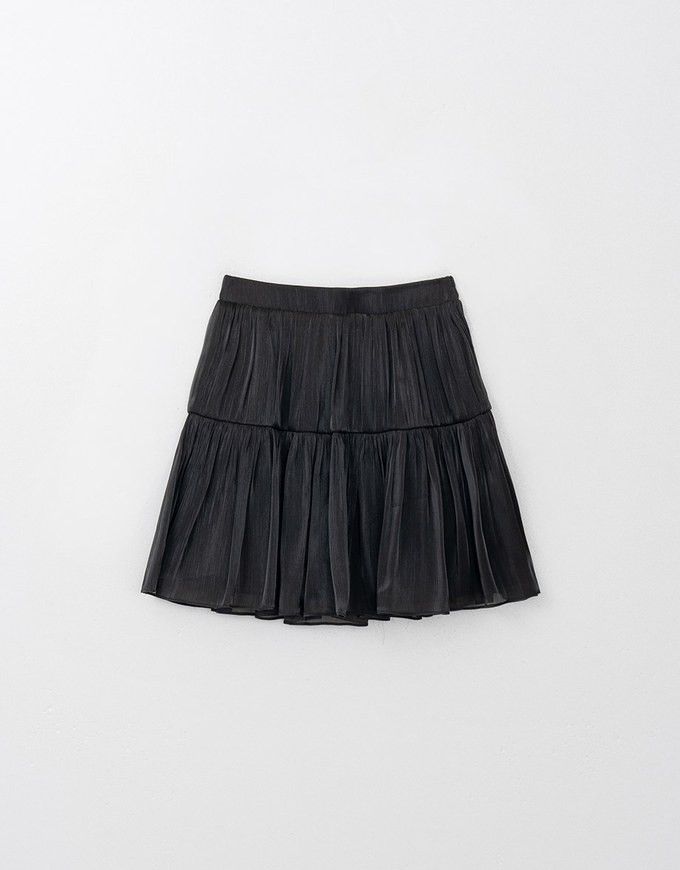 Silky Glow Satin Pleated Skirt