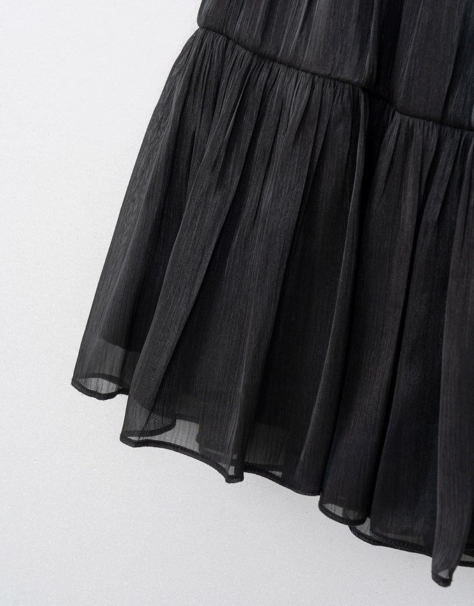 Silky Glow Satin Pleated Skirt