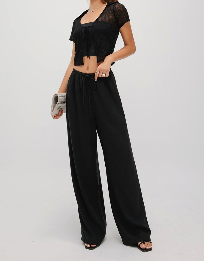 Comfy Draped Drawstring Long Pants