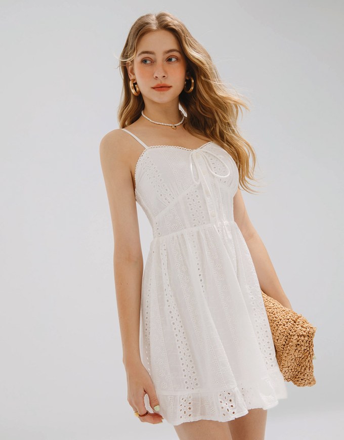 French Lace Thin Strap Mini Dress