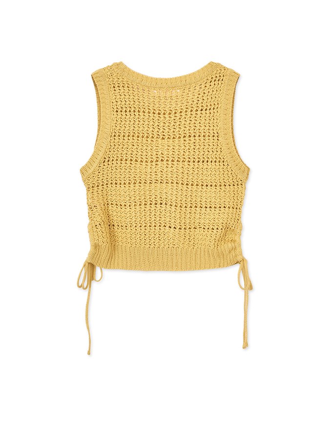 Hole Side Drawstring Knit Vest