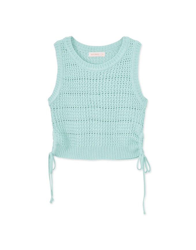 Hole Side Drawstring Knit Vest