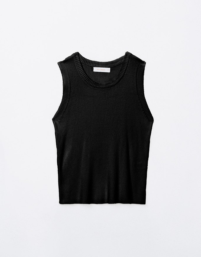 Round Neck Ribbed Knit Tank Top