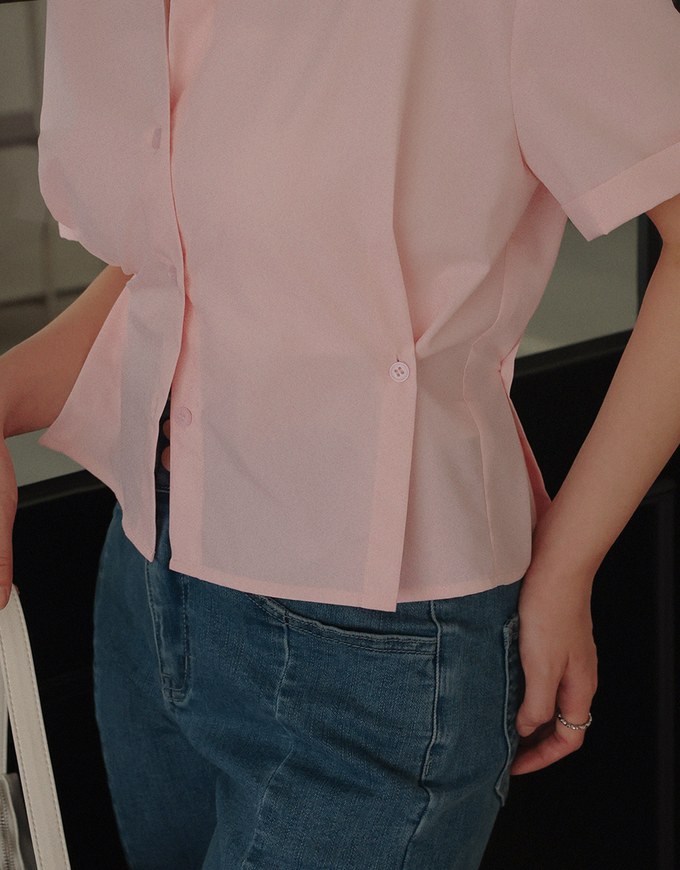 2 Way Essential Slim Fit Short Sleeve Blouse