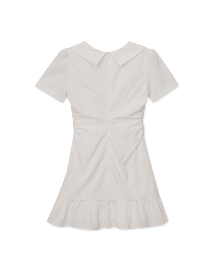 French Large Collar Tiered Mini Dress