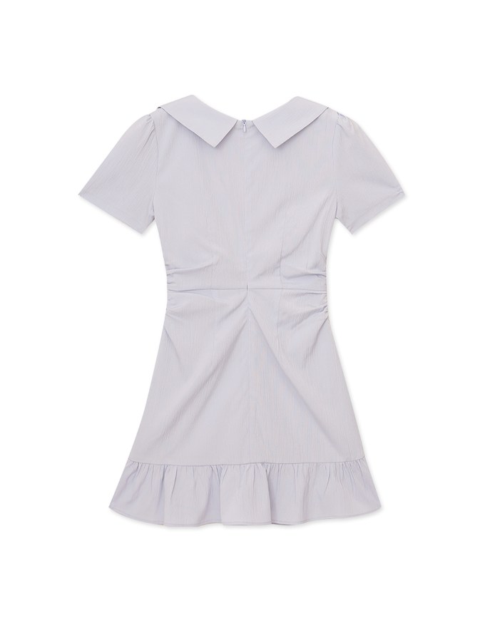 French Large Collar Tiered Mini Dress