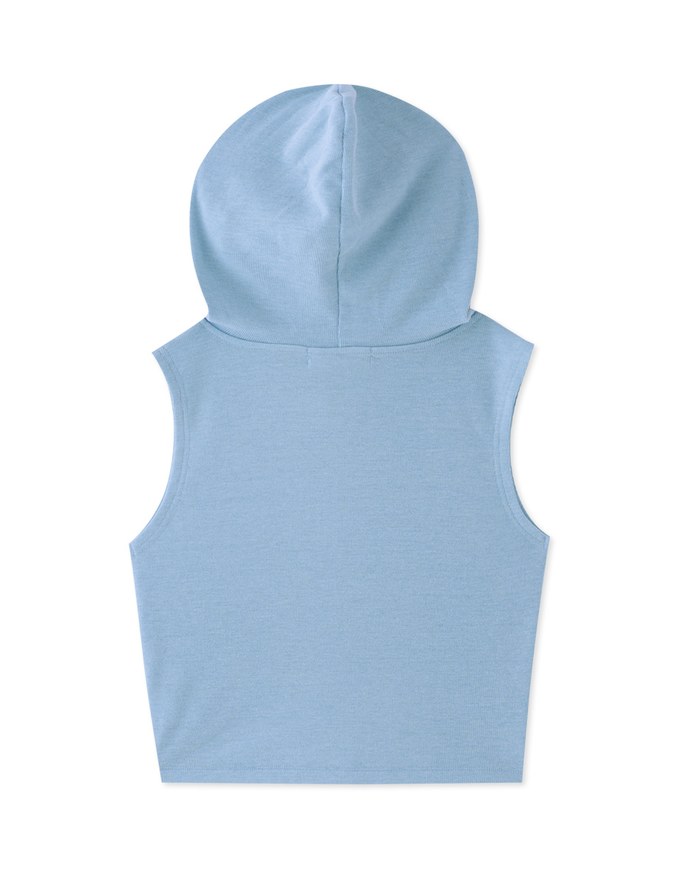 Hooded Knit Top with Zipper