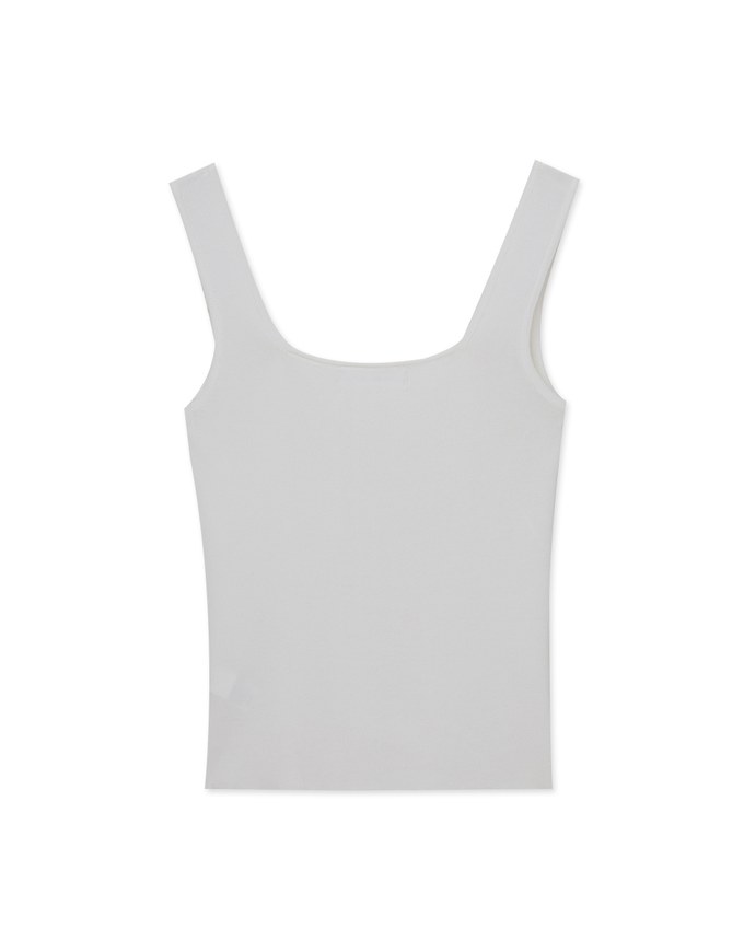 Simple Square Neck Mesh Tank Top