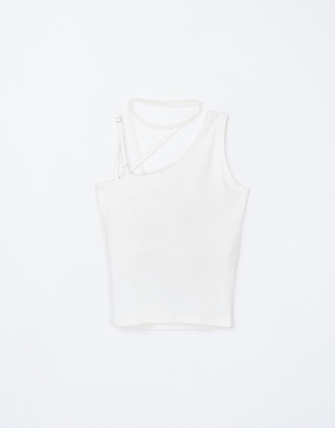 Halter Tie Asymmetrical Padded Tank Top