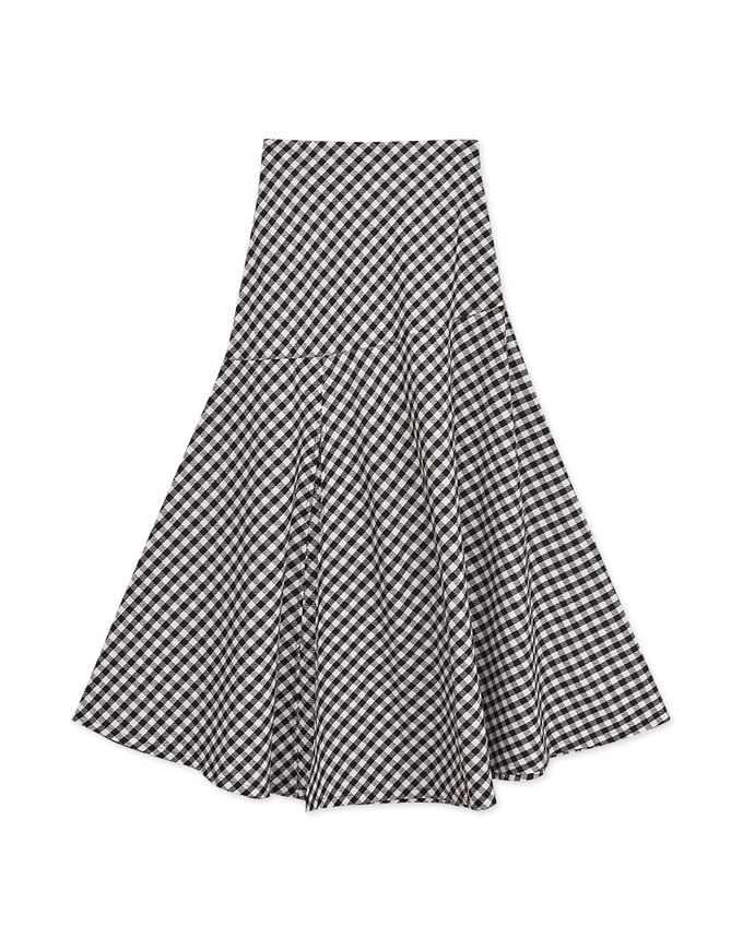 Embossed Front Slit Long Skirt