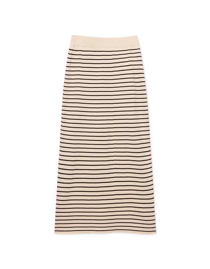 Basic Striped Bodycon Long Skirt