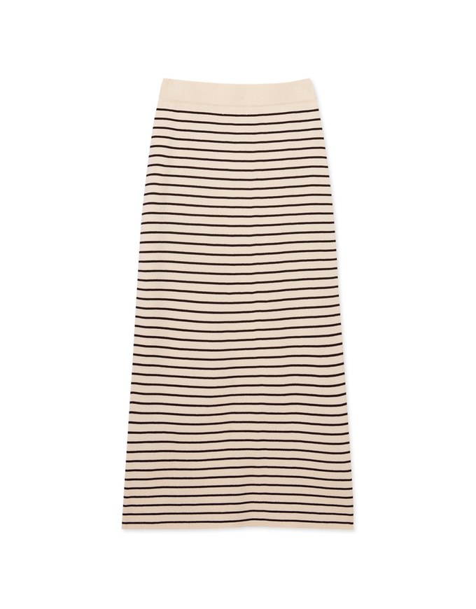 Basic Striped Bodycon Long Skirt