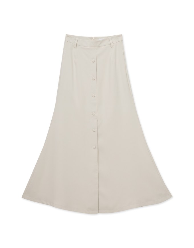 French Style Front Slit Long Skirt