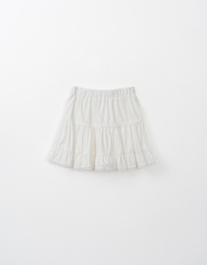 A-Line Ruffled Lace Mini Skirt ( Skorts with Under Shorts)