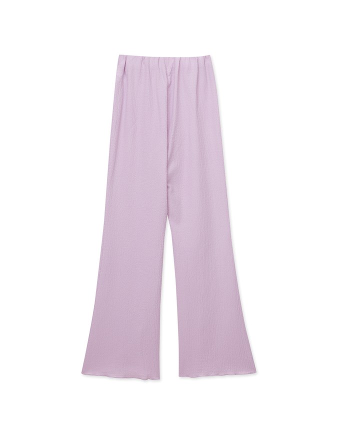 Lightweight Bubble Gauze Ruffled High Waist Wide Pants Culottes