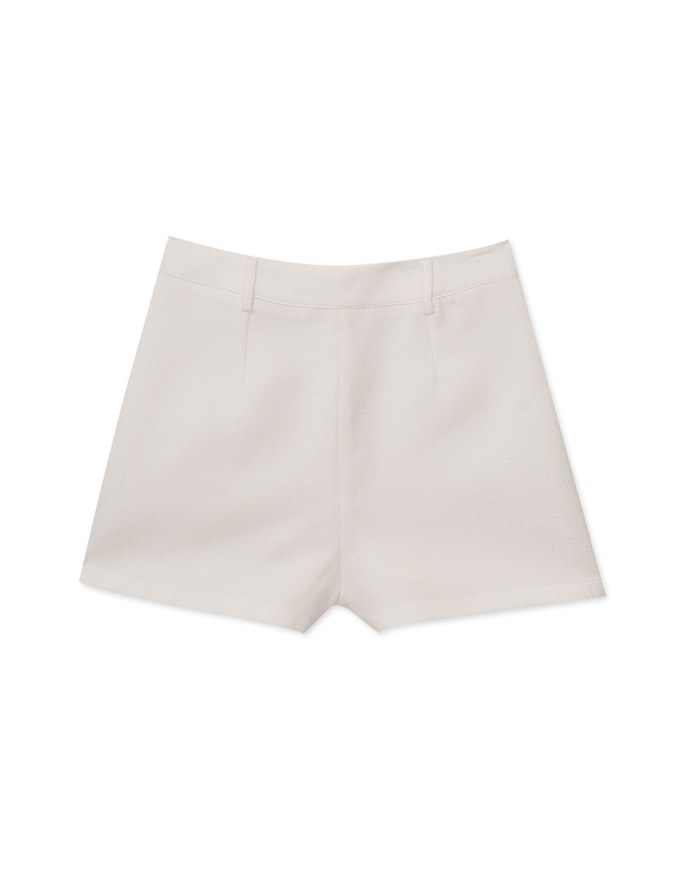 Double Pocket Woolen High Waist Shorts