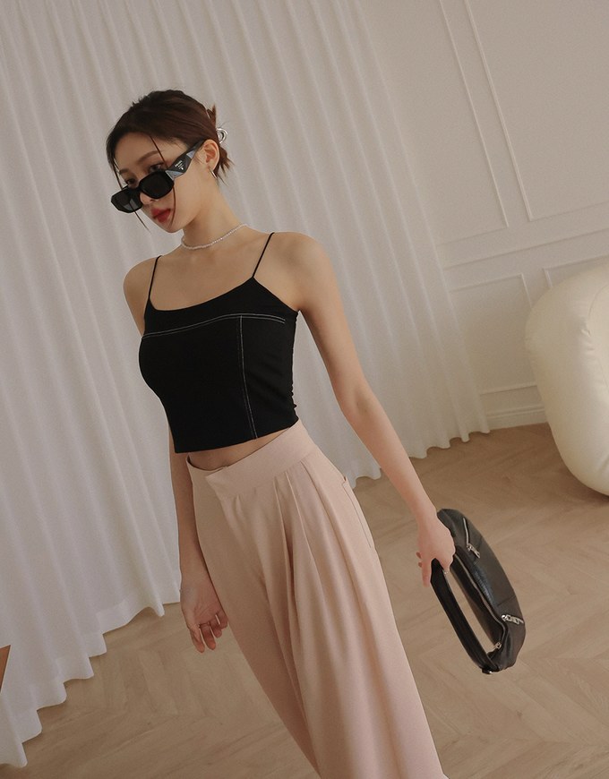 Sleek Hidden Placket Pleated High Waisted Wide Pants Culottes