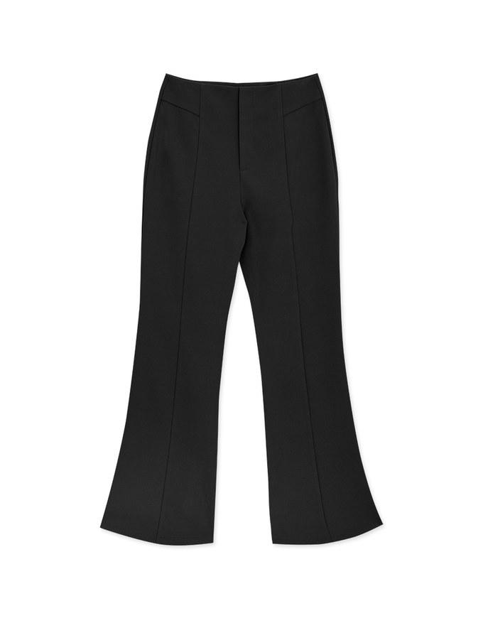 Extended Length High Waist Flared Trousers