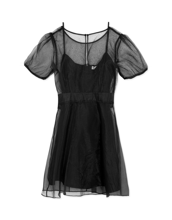 Fashionable Layered Sheer Mini Dress