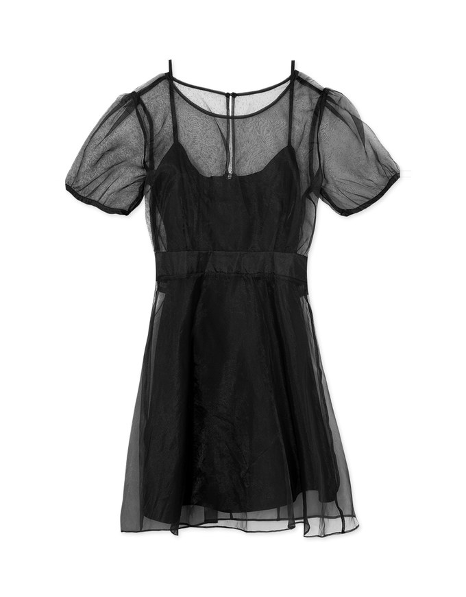 Fashionable Layered Sheer Mini Dress