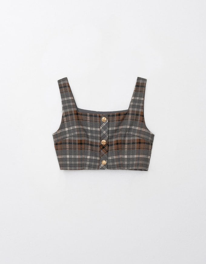 Retro Plaid Woolen Vest