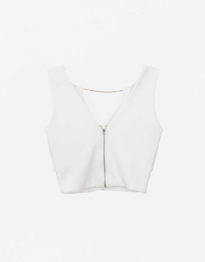 [Mercedes' Design] Sexy Deep V Padded Tank Top With Gold Chain