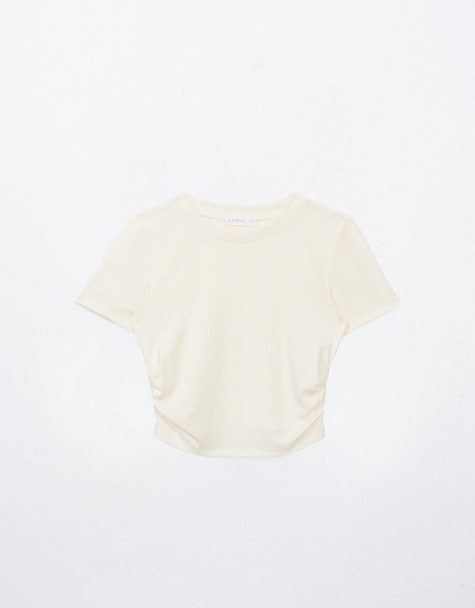 Cooling Ruched Side Fitted Cropped Top