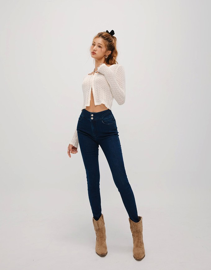 Double C Hourglass Slim Fit Skinny Jeans Denim Pants