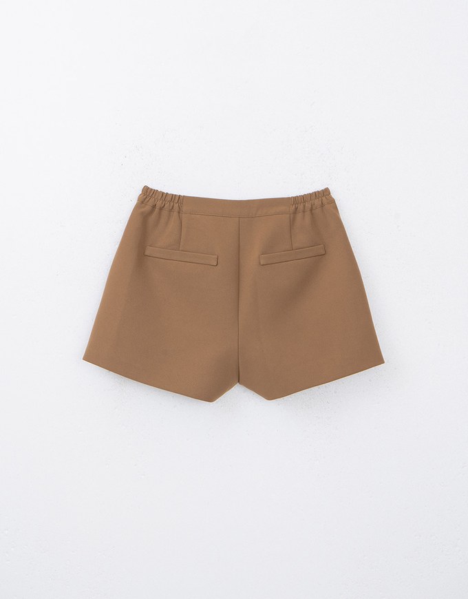 Minimalist Concealed Placket Suit Shorts