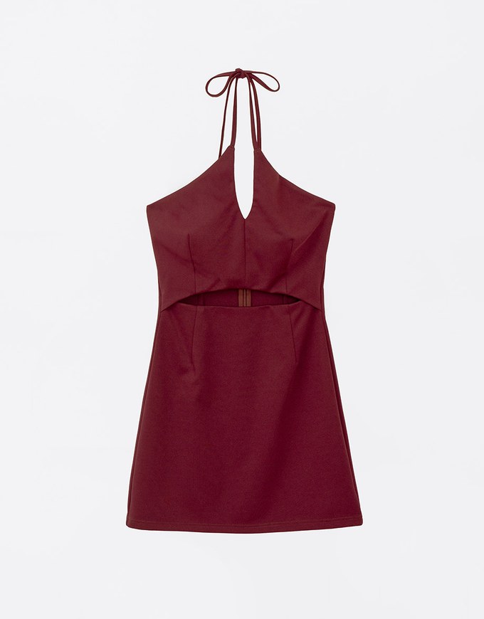 [Mercedes' Design] Sexy Hollow Out Halter Neck Mini Dress