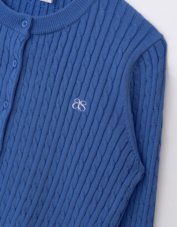 Brand Logo Cable Knit Cardigan Top