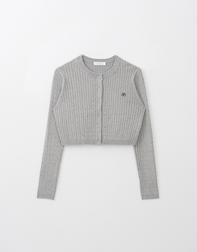 Brand Logo Cable Knit Cardigan Top